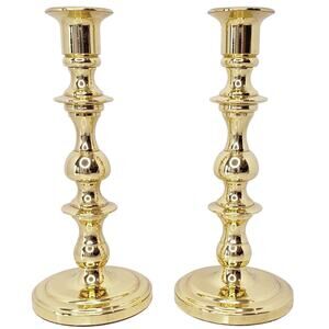 Pair of Vintage Baldwin Brass  ~ 7.5" Candlestick Holders Set of 2
